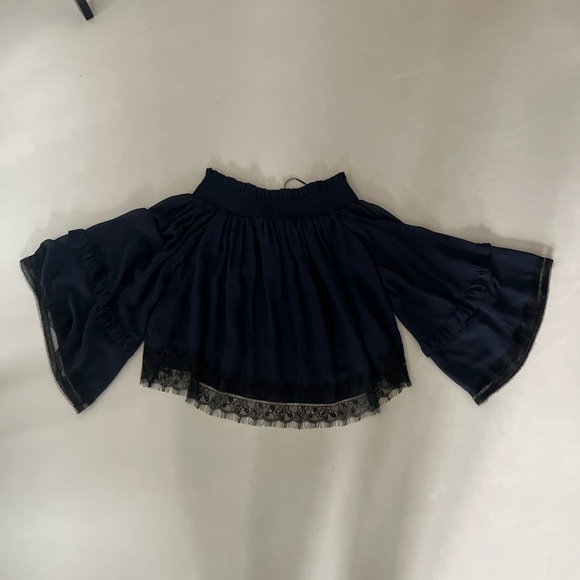 Nicholas Navy Lace Off Shoulder Top - Picture 12 of 16